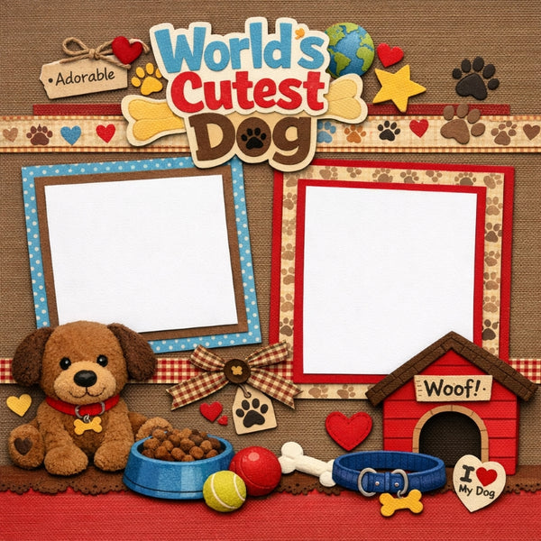 World's Cutest Dog-Premade Scrapbook Page