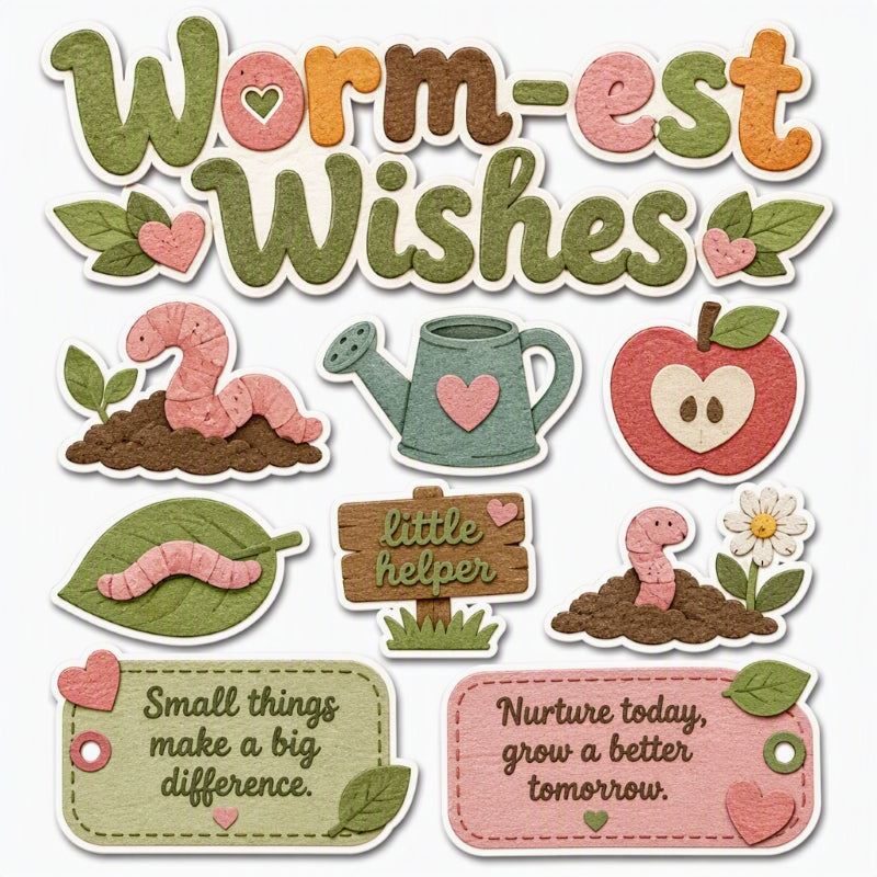 Worm-est Wishes-Premade Cutout Set