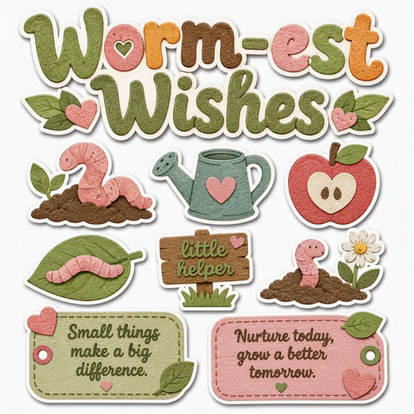 Worm-est Wishes-Premade Cutout Set