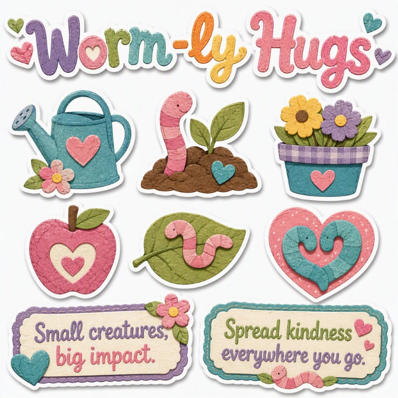 Worm-ly Hugs-Premade Cutout Set