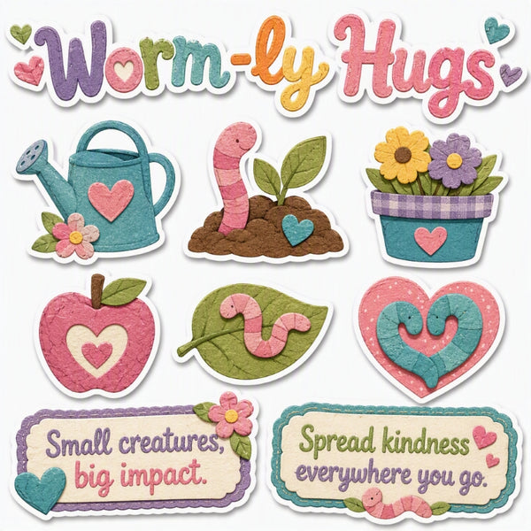 Worm-ly Hugs-Premade Cutout Set