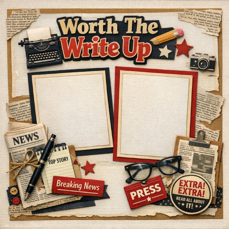 Worth The Write Up-Premade Scrapbook Page