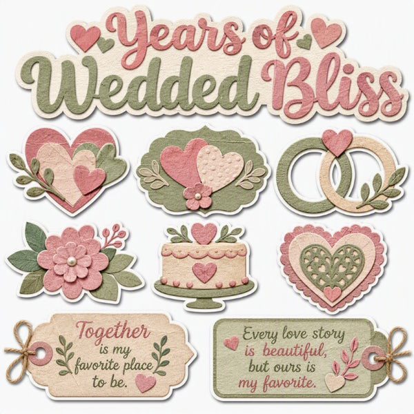 Years of Wedded Bliss-Premade Cutout Set
