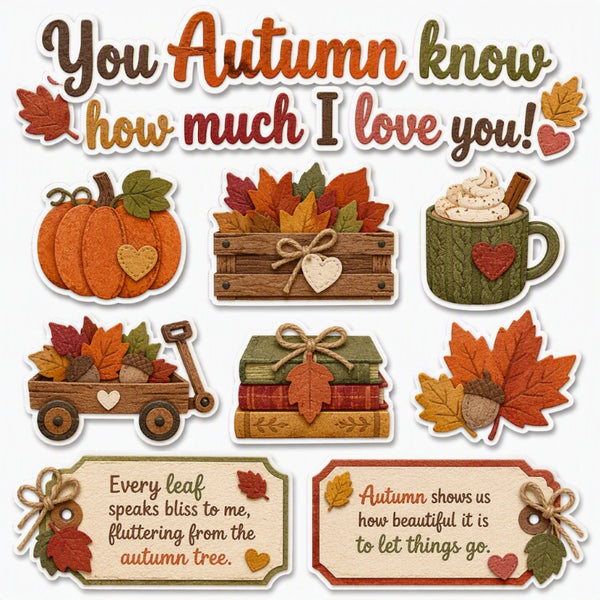 You Autumn know how much I love you!-Premade Cutout Set