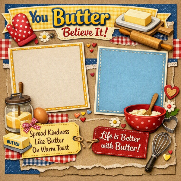You Butter Believe It!-Premade Scrapbook Page