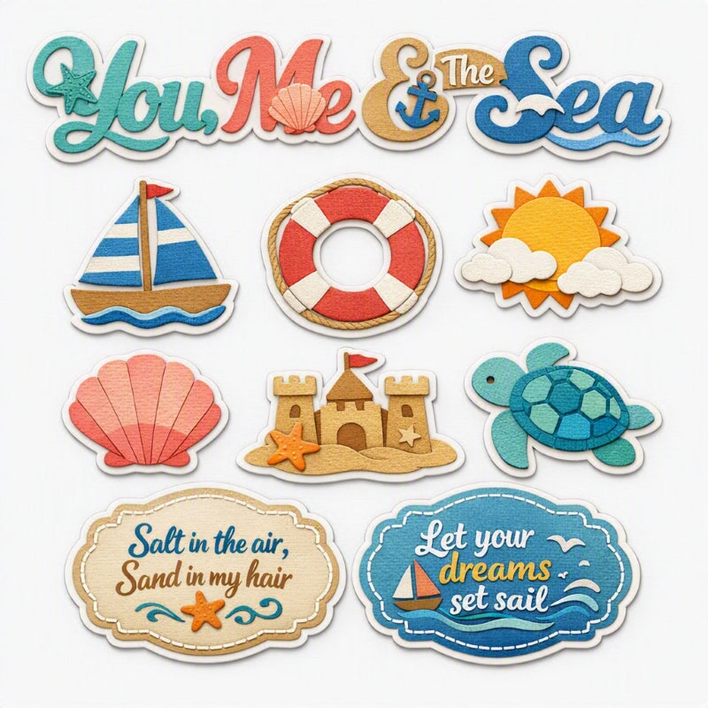 You Me & The Sea-Premade Cutout Set