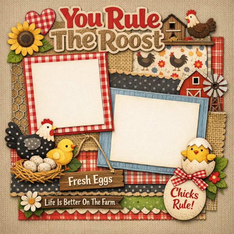 You Rule The Roost-Premade Scrapbook Page