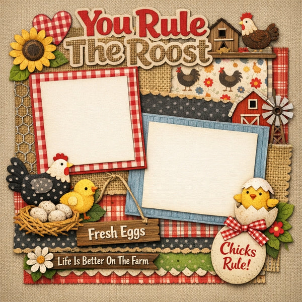 You Rule The Roost-Premade Scrapbook Page