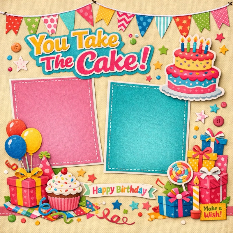 You Take The Cake!-Premade Scrapbook Page