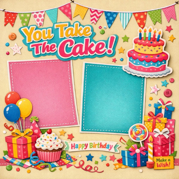 You Take The Cake!-Premade Scrapbook Page