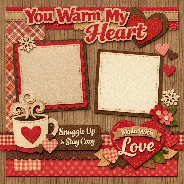 You Warm My Heart-Premade Scrapbook Page