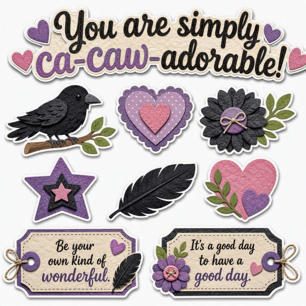 You are simply ca-caw adorable!-Premade Cutout Set