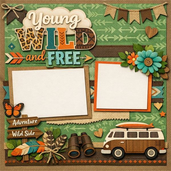 Young Wild and Free-Premade Scrapbook Page