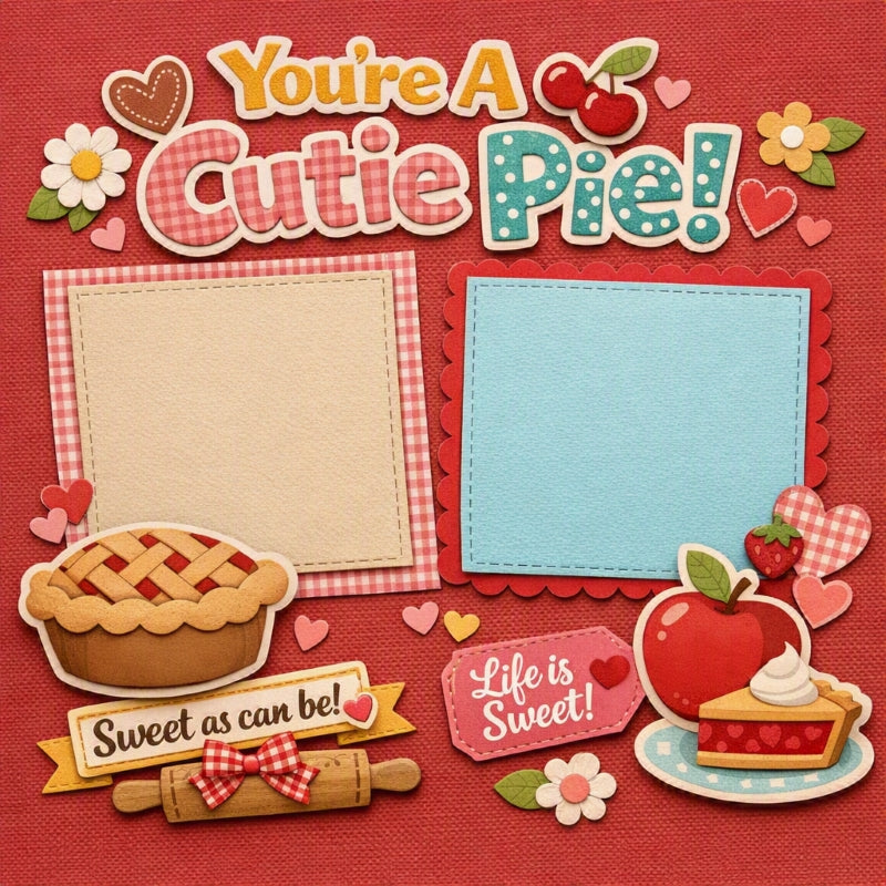 You're A Cutie Pie!-Premade Scrapbook Page