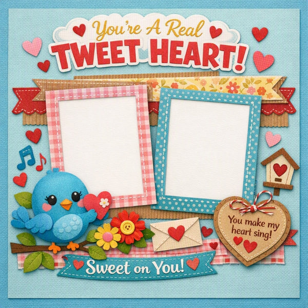 You're A Real Tweet Heart!-Premade Scrapbook Page