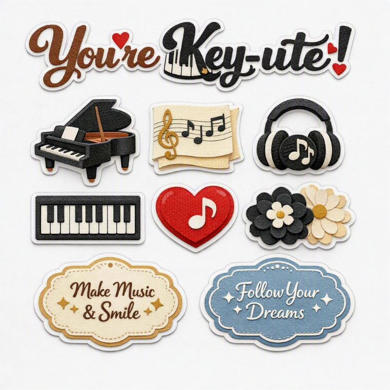You're Key-ute!-Premade Cutout Set