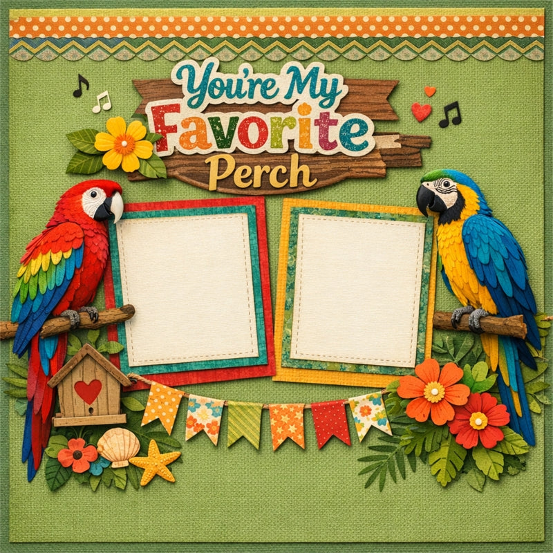 You're My Favorite Perch-Premade Scrapbook Page