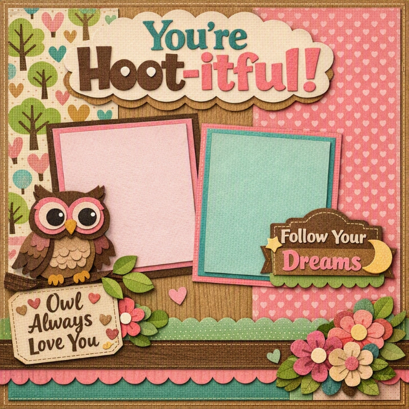 You're Hoot-itful!-Premade Scrapbook Page