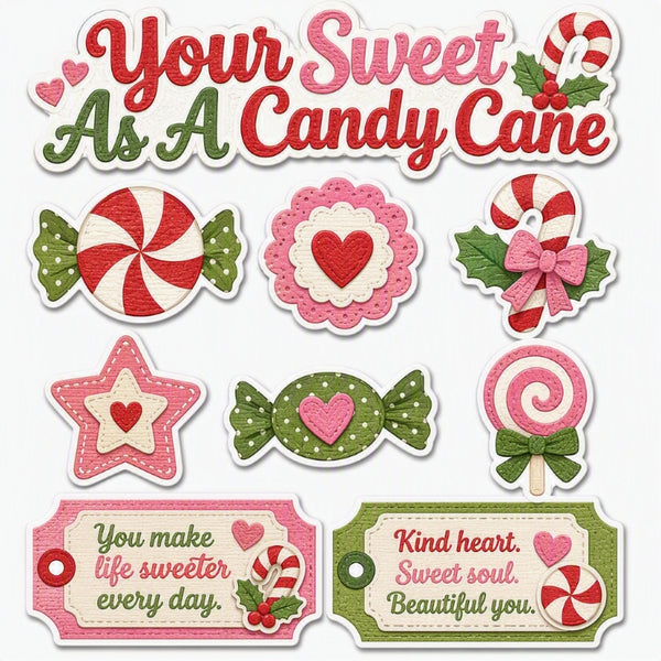 Your Sweet As A Candy Cane-Premade Cutout Set