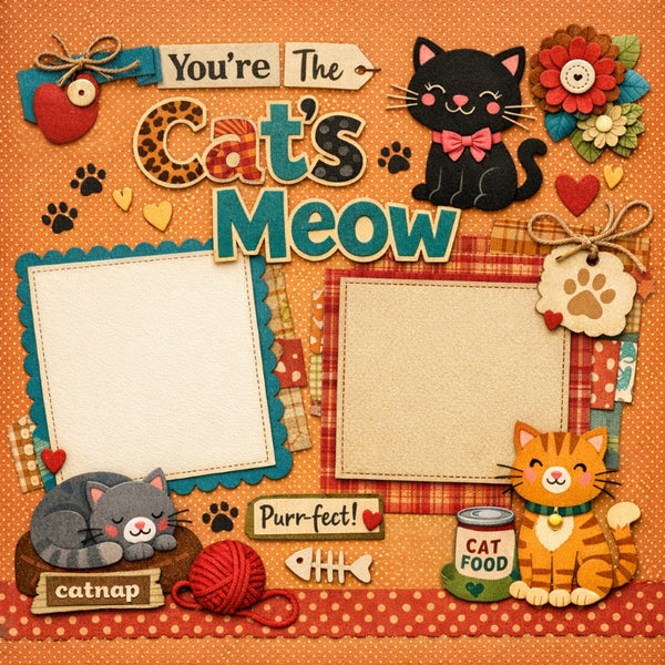 You're The Cat's Meow-Premade Scrapbook Page