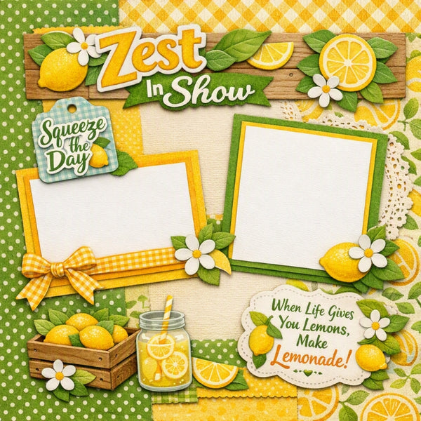 Zest In Show-Premade Scrapbook Page
