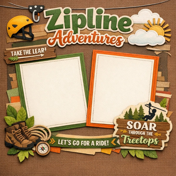 Zipline Adventures-Premade Scrapbook Page